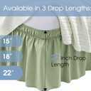 FreshCulture King Bed Skirt, Dust Ruffle for King Size Bed, Easy Fit with 22-Inch Tailored Drop, Elastic Wrap Around Bed Skirt King Size, Hotel Quality Bed Skirts for Adjustable Bed (Sage Green)