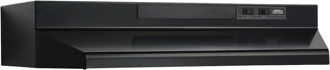 Broan-NuTone F403023 Exhaust Fan for Under Cabinet Two-Speed Four-Way Convertible Range Hood Insert with Light, 30-Inch, Black