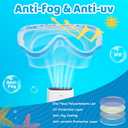Vvinca Swim-Goggles with Nose Cover, 2 Packs Elastic Fabric Strap Snorkel Swim Mask Anti Fog UV No Pull Hair for Kids 3-14