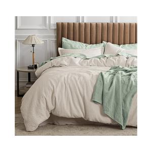 Bedsure Waffle Comforter Set Full, Beige Soft Bedding, Waffle Weave Bed Set, 3 Pieces, 1 Comforter (82"x86") and 2 Pillow Shams, Cotton Shell and Polyester Lining for All Seasons