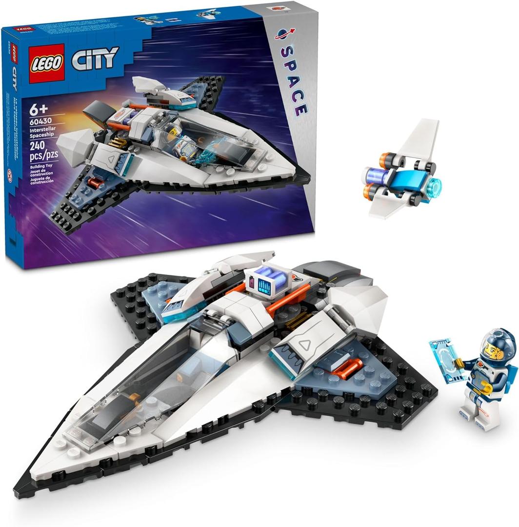 LEGO City Interstellar Spaceship Toy for Kids, Creative Play Space Building Set with Spacecraft Model, Drone, and Astronaut Figure, Building Toy for Boys, Girls and Kids Ages 6 and Up, 60430