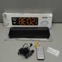 Digital Wall Clock, Digital Clock Large Display with Remote Control, Corded LED Alarm Clocks with Date, Week, Temp, Humidity, Auto DST, Countdown, for Living Room Bedroom Classroom Office (Orange)