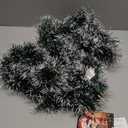 15 Feet Green Christmas Tinsel Garland for Christmas Tree Decorations, Xmas Metallic Twist Shiny Hanging Garland Decor for Mantle Stairs Fireplace Home Holiday Indoor Outdoor, 2 Pack