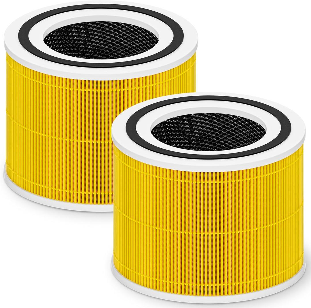 Core 300 Pet Care Replacement Filter for LEVOIT Core 300 Core 300-P Core 300S Core 300S-P Vortex Air Air Purifier, 3-in-1 High-Efficiency Activated Carbon, Core 300-RF-PA, 2 Pack, Yellow