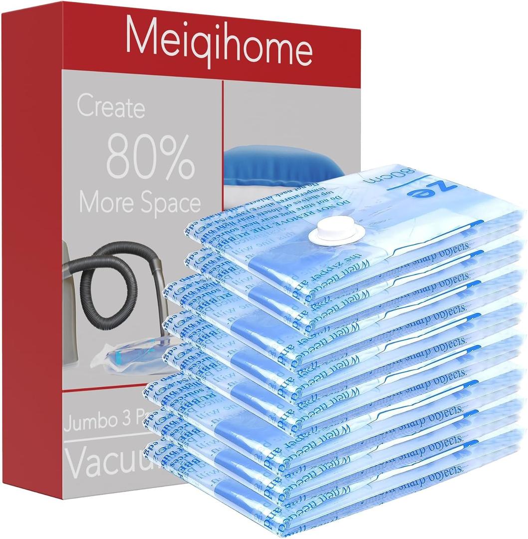 Vacuum Storage Bags , Small Space Saver Sealer Bags , Airtight Compression Bags for Clothes, Pillows, Comforters, Blankets, Beddings, Pack of 10 (10 Small)