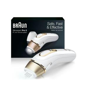 Braun IPL at Home Laser Hair Removal for Women and Men, Silk Expert Pro 5 PL5137 with Venus Swirl Razor, Long-Lasting Reduction in Hair Regrowth for Body & Face, Corded, PL5137