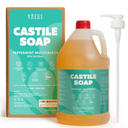 Skin Said Yes Peppermint Castile Soap, Made in Greece, No Palm Oil, Vegan, Organic Castile Soap Liquid - 1 Gallon Multipurpose - Perfect for Body, Bath, Home or Laundry, Professional Pump Included 2 Pack