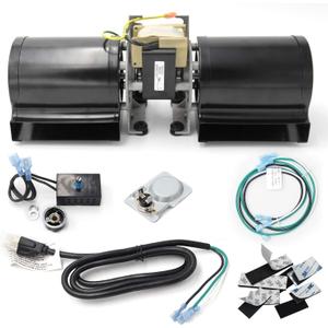 Hongso Pre-Wired GFK-160 GFK-160A BM-1288 Fireplace Blower Fan Kit for Heat N Glo 6000CLX, Quadra Fire 7100, Heatilator, GTI, Fasco, Hearth and Home, Royal, Jakel, Nordica, Regency Wood Stove Insert