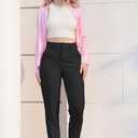 Bamans Dress Pants for Women High Waisted Skinny Leg Pants Work Business Trousers Formal Office Tummy Control Slacks, S