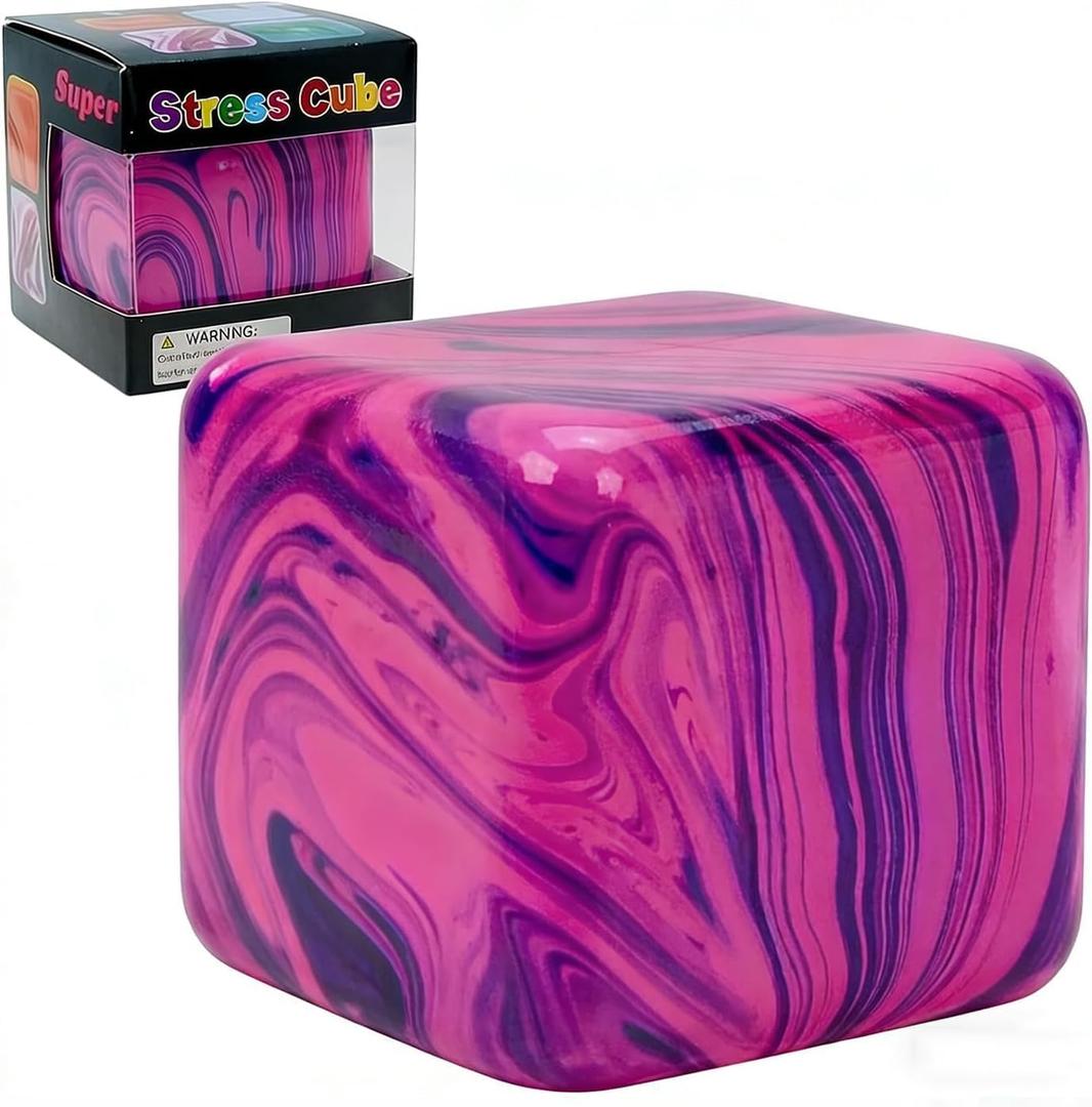 Stress Cube Squishy Toys,Relief High Density Ice Squeeze Ball, Ice Cubes Squishies for Anxiety Relief, Slow Rising Ice Cubes Stress Balls, Focus & Play (Purple)