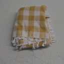 Laolitou Checkered Tablecloth Rectangle Washable Buffalo Plaid Picnic Table Cloth with Tassel Cotton Linen Gingham Table Cover for Dining Room, Yellow, Rectangle, 55''x70'', 4-6 Seats