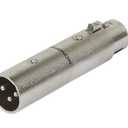 Monoprice 3-Pin Male to 5-Pin Female DMX Converter - Silver, Anodized Aluminum Adapter with Lock Release Button