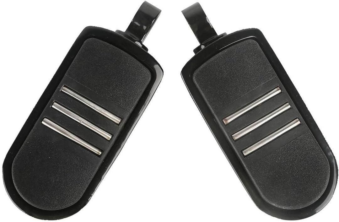 Black Motorbike Footpegs 1.25" 32mm Adjustable Highway Footrest Footboards Compatible with Harley