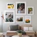 upsimples 16x20 Picture Frame Set of 5, Display Pictures 11x14 with Mat or 16 x 20 Without, Wall Gallery Poster Frames, Gold