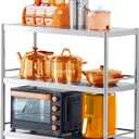 susunnus Stainless Steel Shelves 3 Tier Storage Shelves for Kitchen Garage Shelves Heavy Duty Shelving Metal Shelving Units and Storage Kitchen Industrial Storage Rack(with Guardrails)