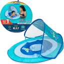 SwimWays Baby Spring Float with Adjustable Canopy and UPF Sun Protection, Blue Lobster
