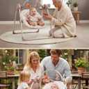 Baby Swings for Infants, Tiny Marvels Portable Swing with Adaptable Speed, Music, Removable-Toy-Bar, Foldable Infant Swing for Indoor and Outdoor Use, 0-9 Months 6-20 lbs(Sander Checker)
