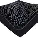 Gel Seat Cushion for Long Sitting Pressure Relief - Non-Slip Gel Chair Cushion for Back, Sciatica, Tailbone Pain Relief - Seat Cushion for Office Desk Chair, Car Seat  Wheelchair Cushions (16.5 x 14.5 x 1.65 inches, Black)