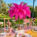 30 Pcs Large Natural Ostrich Feathers Bulk 16-18 Inch for Centerpieces for Wedding Party Centerpieces Home Decoration Flower Arrangement (Rose Red)