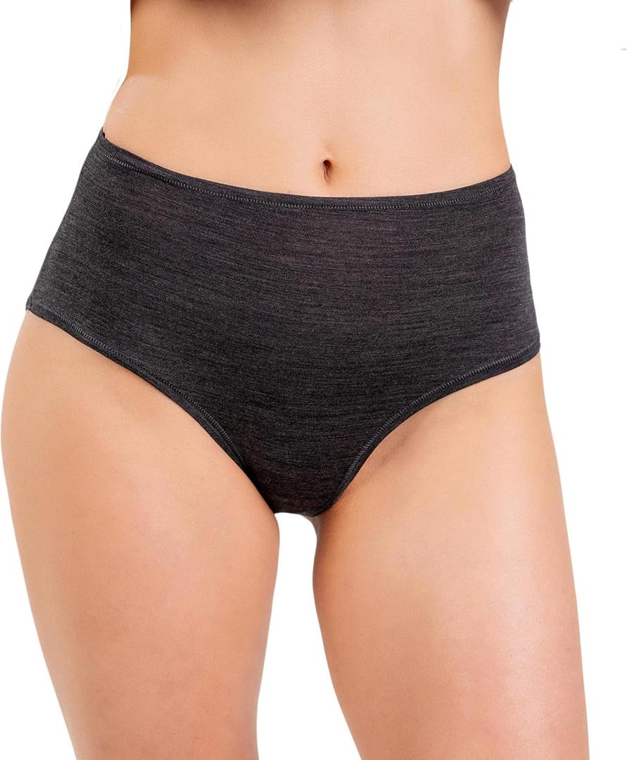 Women's Merino Wool Bikini By Woolly | RWS Certified | Soft, Breathable, Seattle Designed (Black, XS)