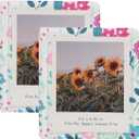 Small Polaroid Photo Album Book For Polaroid Now, i-Type, 600, and SX-70 Instant Photos, Holds 32 Pockets Fujifilm Instax Wide 400/300 Square Picture Film. (Modern Floral, 2 Pack)