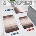 Arotive Microfiber Bathroom Rugs, Shaggy Soft and Absorbent Bath Rug, Non-Slip, Thick Plush Machine Washable Dry Bath Mats for Bathroom, Tub and Shower, 24x16, Brown