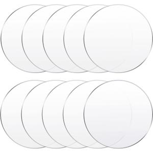 10 Pieces Clear Circle Acrylic Sheet Round Plexiglass Disc Blank Circle Plastic Blank Disc Ornaments for Cake Holders Coasters Picture Frame Painting Art Project DIY Crafts Protection(6 Inches)