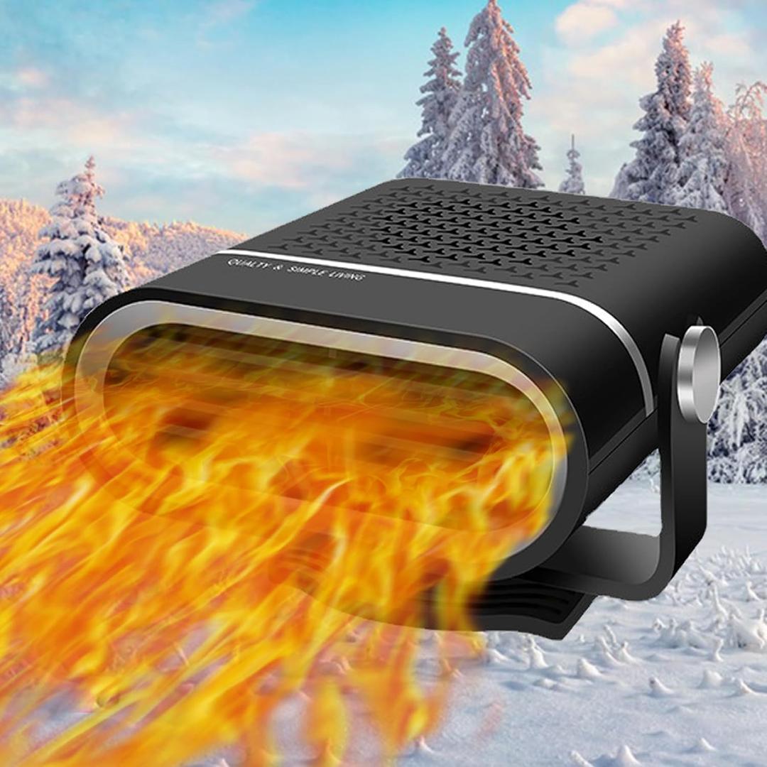 New 2025Portable Car Heater Fast Demisting Defroster, 12V 150W Automobile Heater Can Heat Rapidly in 60 Seconds with Heating & Cooling, Car Fan Windshield Defroster(Black) (LT-Y120)