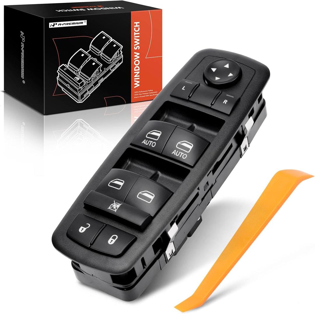 A-Premium Master Power Window Switch Compatible with Chrysler 300 2015-2022, Pacifica 2017-2022 & Dodge Charger 2015-2021, Front Left Driver Side, Replace# 68262253AA