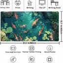 Koi Fish Desk Mat Gaming Koi Pond Desk Pad Large Cute Mouse Pad, Goldfish Mouse Mat XXL Laptop Keyboard Pad, Blue Waters Gamer Mouse Pad Full Mousepads Cool Office Accessories 31.5"x15.7"
