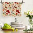 Artoid Mode Bee Butterfly Floral Spring Kitchen Towels Dish Towels, 18x26 Inch Farmhouse Summer Decoration Cleaning Set of 2
