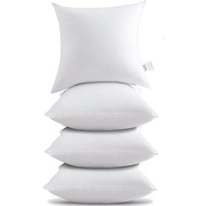 HITO 18x18 Pillow Inserts (Set of 4)- 100% Cotton Covering Down Alternative Throw Pillows White for Couch Bed Sofa