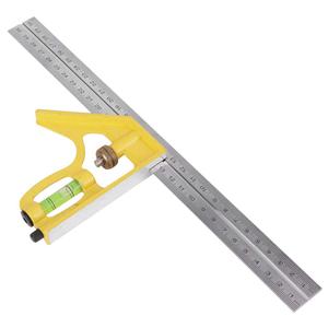 12 Inch Combination Square Woodworking Stainless Steel Combo Square Adjustable Combination Angle Ruler with Horizontal Bubbles