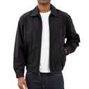 LONDON FOG mens Auburn Zipfront Golf (Regular & Bigtall Sizes) Cotton Lightweight Jacket, Black, Large Tall US