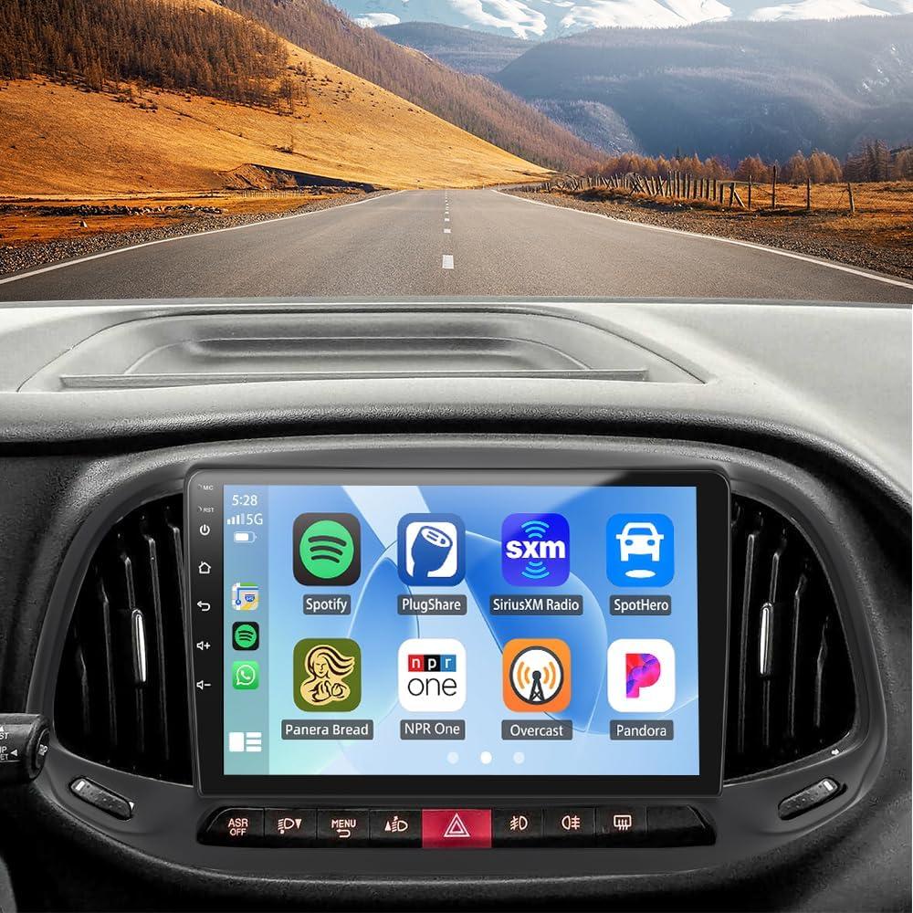 Car Stereo for Dodge RAM Promaster City 2015-2020 with CarPlay Android Auto, 9 Inch HD Touchscreen Radio Bluetooth Android 13 Car Audio Receivers WiFi FM GPS Mirror Link SWC Backup Camera 2+32G