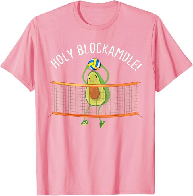 Holy Blockamole Volleyball Cute Funny T-Shirt (Small, Black)