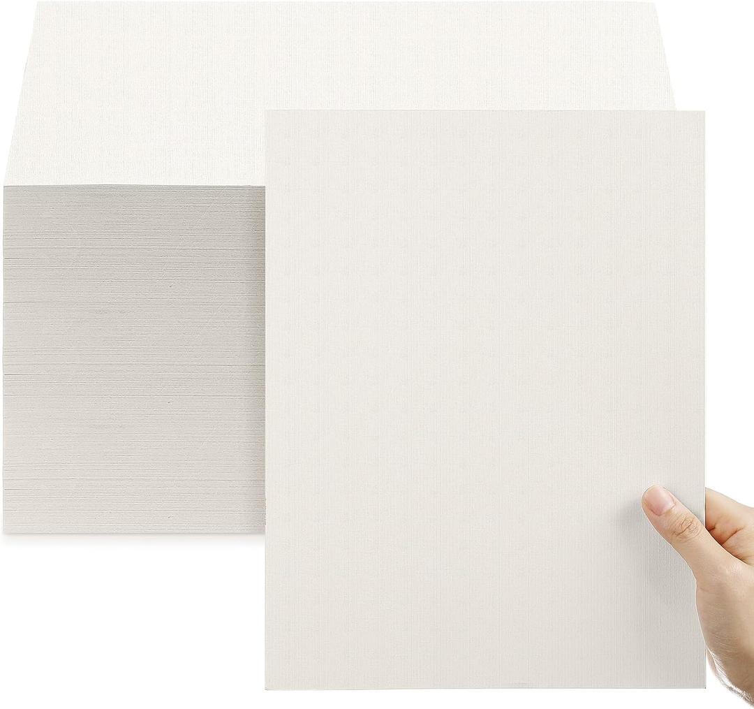 Geosar 200 Sheets Linen Cardstock Paper 8.5 x 11 Invitation Card Stock Heavy Weight 92lb 250GSM DIY Arts holiday Making Printer Index Cards Cover Postcards Blank Note Greeting(Cream)