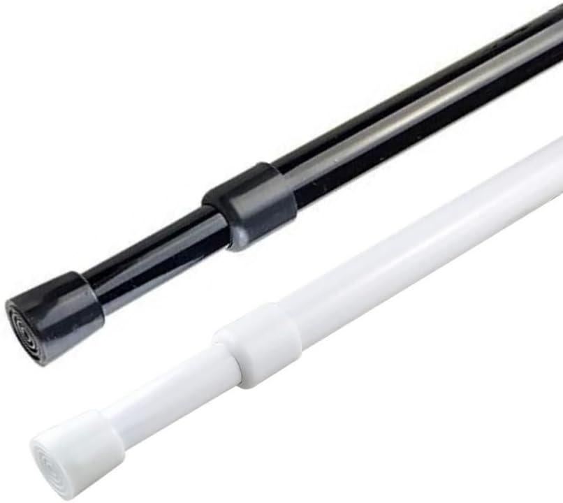 2 Pack Spring Tension Curtain Rod Adjustable 28-43 Inches5/8" Diameter, White