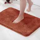 MIULEE Rust Bathroom Rugs, Soft Small Absorbent Microfiber Bath Rugs Non Slip Quick Dry Fluffy Bath Mats for Bathroom Floor Tub Showers, Machine Washable, 16x24 Inch