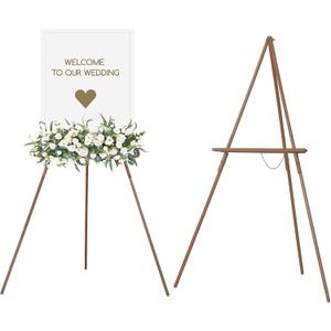 MEEDEN Easel Stand for Wedding Sign: Wood Tripod for Poster Board - Wooden Easel Standing for Display Welcome Picture