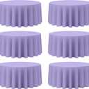 BRILLMAX 6 Pack Lavender Round Tablecloths 132 Inch for 72 Tables - 150 GSM Polyester Fabric, Floor Length Drop, Water, Stain & Wrinkle Resistant Cloth Cover for Wedding Reception Banquet Dining