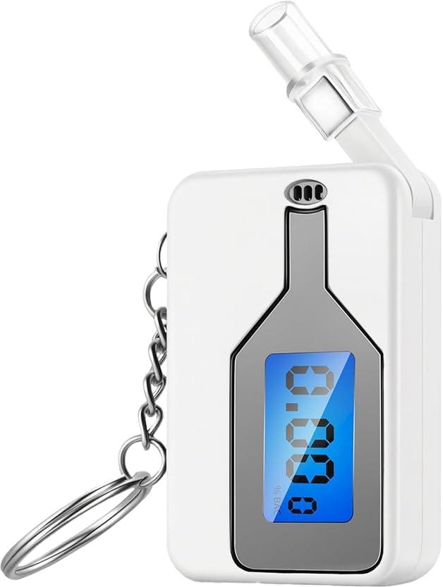 Breathalyzer, Keychain Breathalyzers for Alcohol Tester, Professional Alcohol Breathalyzer Tester for Personal Use (White)