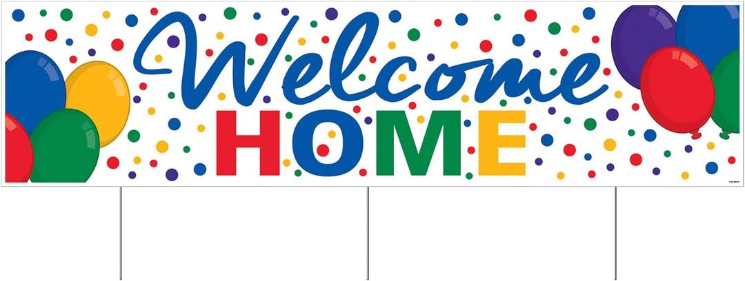 Beistle Durable Corrugated Plastic Jumbo Welcome Home Yard Sign With Metal Stakes For Outdoor Lawn Décor Military Homecoming Party