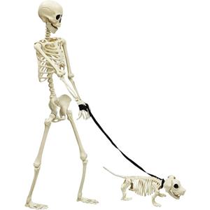 Halloween Skeleton 5.4FT Life Size Human Adult Skeletons with Skeleton Dog Halloween Decorations for Indoor Outdoor Garden Lawn,Haunted House Props, Spooky Scene Party Decor