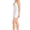 MORGAN AND CO. Women's Satin Mini Dress W/Rhinestone Trim & Spaghetti Straps - Party, Prom and Evening Style Ivory, Medium