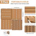 Goovilla Plastic Interlocking Deck Tiles, 9 Pack Balcony Flooring, 12"x12" Waterproof Outdoor Flooring All Weather Use, Patio Floor Decking Tiles for Porch Poolside Backyard Concrete, Dark Khaki