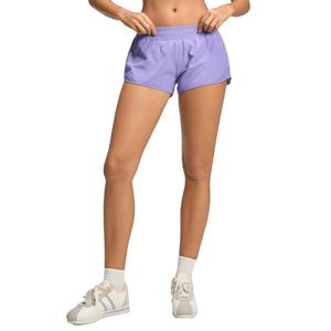 MCEDAR Women's Running Shorts Low Waisted 2.5"Lightweight Active Workout Quick Dry Gym Athletic Sports Shorts Zip Pocket Dark Lavender,10/L (Purple, L)