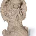 INLOMEM Praying Angel Figurine, Sculpted Hand-Painted Figurine, Angel Wings Statue for Home Decor or Garden, First Communion Gifts for Girls, Religious Gifts for Women (Granite)