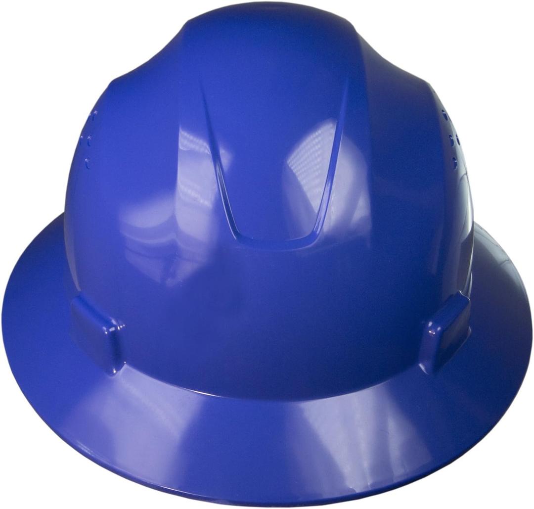 JORESTECH Safety Hard Hat Blue HDPE Full Brim Helmet with 4-Point Adjustable Ratchet Suspension for Work, Home, and General Headwear Protection ANSI Z89.1-14 Compliant HHAT-02