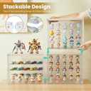 Acrylic Display Case for Collectibles, 4-Tier Large Stackable Clear Display Box with Removable Shelves and Magnetic Door, Dustproof Showcase for Figures, 1 Pack